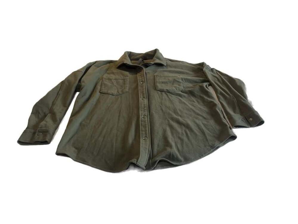 Mondetta Olive Green Fleece Button-Down Shirt Jacket XL